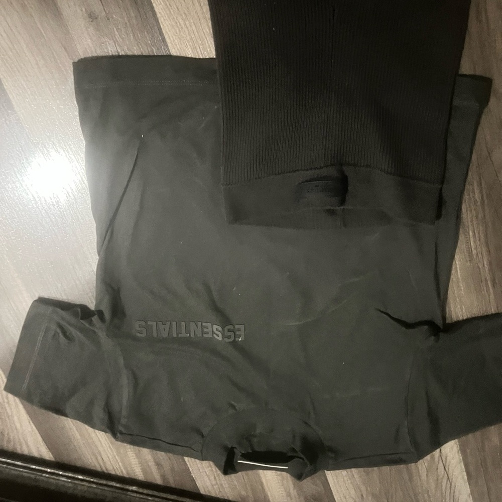 Essentials dark green shorts and shirt set